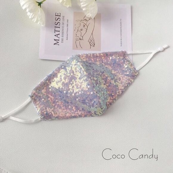 🆕Luxury Purple Sequin Face Mask - Picture 6 of 10